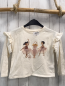Preview: Next  Langarmshirt  Gr. 116  creme Ballerinas mit rosa Tüllröcken Rüschen an den Schultern 