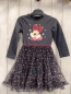 Preview: Disney  Kleid  Gr. 110  graues Obeteil mit Minnie Mouse Tüllüberrock mit bunten Sternen 