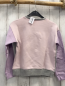Preview: Benetton Pullover  Gr. 134/40  grau lavendel Ärmel buntes Label mit Glitzer 
