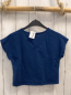 Preview:   T-Shirt  Gr. 122  blau bunte Früchte mit Pailetten vorne gebunden 