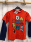 Preview: Lands´  End  Langarmshirt  Gr. 128  rot Wappen blaue Ärmel 