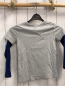 Preview: Lands´  End  Langarmshirt  Gr. 128  grau Waschbär mit Popcorn blaue Ärmel 