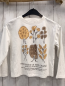 Preview: Zara  Langarmshirt  Gr. 116  weiß beige braune Bäume Schrift 