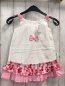 Preview: Kanz  Kleid  Gr. 98  weiß rosa Rüschen mit Blumen rosa Schleife + Spagettiträger 