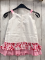 Preview: Kanz  Kleid  Gr. 98  weiß rosa Rüschen mit Blumen rosa Schleife + Spagettiträger 