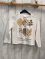 Preview: Zara  Langarmshirt  Gr. 116  weiß beige hellbraune Bäume 
