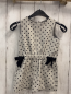 Preview: Zara  Kleid  Gr. 104  hellgrau schwarze Punkte + Schleifen 