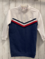 Preview: Tommy Hilfiger  Kleid  Gr. 140  weiß blau + rot blaue Zackenstreifen 