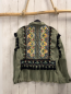 Preview: Zara  Jacke  Gr. S oliv Rückseite mit bunter Stickerei mit Steinen + Troddeln 