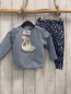 Preview: 2tlg  Pullover + Leggings  Gr. 80  hellblau Schwäne + blau Blumen 