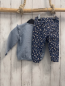 Preview: 2tlg  Pullover + Leggings  Gr. 80  hellblau Schwäne + blau Blumen 