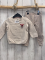 Preview: 2tlg Disney  Pullover + Leggings  Gr. 80  beige Rippen Minnie Mouse + weiß beige oliv kariert 