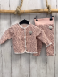 Preview: 2tlg Bondi  Sweatjacke + Jogginghose  Gr. 68  rosa grauer Druck weißer Bund 