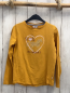 Preview: Sat & Pepper Langarmshirt  Gr. 128  mais Herz mit Pferd aus goldenen Steinen 