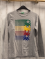 Preview: Benetton Langarmshirt  Gr. 170  hellgrau bunte Streifen + Labels 