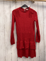 Preview: H&M  Kleid  Gr. 146  rot Rippen Glitzerstriche Rüschenbund 