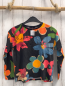 Preview: Desigual Langarmshirt Gr. 152  schwarz große bunte Blumen