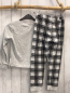 Preview: 2tlg Schlafanzug Gr. 140  grau kariert + hellgrau Auto Nicky