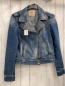 Preview: Zara  Jeansjacke Gr. M blau mit silber Nieten Reißverschluss 