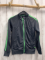 Preview: Manguun Joggingjacke  Gr. 152  grau hellgrüner Streifen + Reißverschluss 