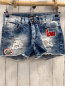 Preview:   Shorts Gr. L  blau jeans Schrift Aufnäher 