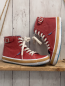 Preview: Biker Wolky  Boots  Gr. 38  rot weiße Schnürsenkel weiß ocker Sohle 