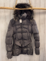 Preview: Hallhuber  Winterjacke  Gr. 34  grau mit Gürtel Kapuze mit Fellbund 