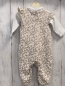 Preview: 2tlg  Jumpsuit + Langarmshirt  Gr. 62  weiß beige weiße Blumen + weiß 