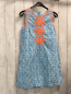 Preview: Boden  Kleid  Gr. 140  weiß hellblaue Blumen orange bestickt 