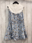 Preview: Petit Bateau  Kleid  Gr. 140  weißes Oberteil hellblauer Rock mit Parismotiven 