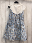 Preview: Petit Bateau  Kleid  Gr. 140  weißes Oberteil hellblauer Rock mit Parismotiven 
