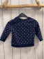 Preview: Liegelind Pullover Gr. 80  blau weiße Blumen Käfer weiße Schrift 