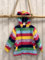 Preview: Manguun Regenjacke Gr. 98  rosa blau grün hellblau rosa gelbe Streifen 