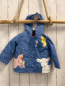 Preview: Baby Boden  Jacke  Gr. 80  hellblau weiße Punkte Vogel Lama Schwein