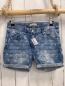 Preview:   Shorts  Gr. 152  blau Jeans weiße Schmetterlinge Umschlag Bund verstellbar