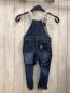 Preview: next Latzhose Gr. 92  blau Jeans gestickte Schrift Sterne weiß blau gestreifte Träger