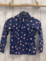 Preview: Roxy  Pullover  Gr. 116  blau Fleece rosa weiße Punkte Reißverschluss 