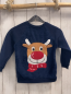Preview: Manguun Pullover Gr. 116  blau Plüsch Rentier