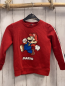 Preview:  Pullover Gr. 116  rot Mario weiß schwarzer Streifen am Ärmel