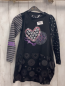 Preview: Desigual Kleid Gr. 122  schwarz grau Herzen Blumen