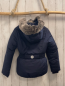 Preview: S´Oliver Winterjacke Gr. 140  blau warm gefüttert abtrennbarer Fellbund an der Kapuze