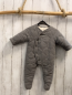 Preview: Zara  Overall Gr. 68  grau Rippen natur Teddyfutter 