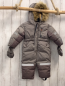 Preview: Zara  Winteroverall + Handschuhe  Gr. 80  2 verschiedene Grautöne Kapuze mit abtrennbarem Fellbund 