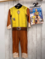 Preview: neu 2tlg  Karnevalkostüm  Gr. 110  braun gelb beige Paw Patrol Overall mit Maske 