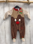 Preview:  Schlafanzug Gr. 62  braun Rentier rote Nase + Bund Nicky