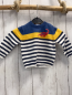 Preview:  Pullover Gr. 74  weiß blaue Streifen ocker roter Dino