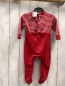 Preview: Wunderbärchen Schlafanzug Gr. 74  rot + rot weiß gestreift Stiefel Weihnachten