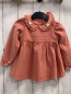 Preview: Rachel Zoe  Kleid  Gr. 86  lachs Kragen mit Blumenstickerei gesmoktes Vorderteil 