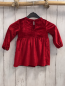 Preview: Fox & Bunny  Kleid  Gr. 74  rot Samt weißer Kragen mit Lochstickerei 