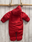 Preview: Columbia  Winteroverall Gr. 74  rot Kapuze schwarz rot kariertes Fleecefutter 